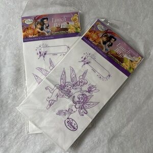 Disney Paper Lunch Bags Tinkerbell Fairies White Qty 40 Treat Party Favors New